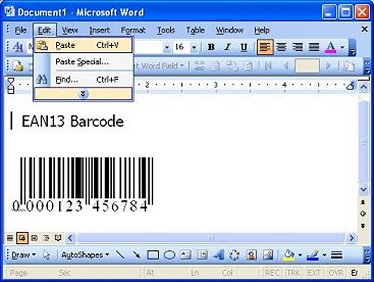 MS Word Barcode